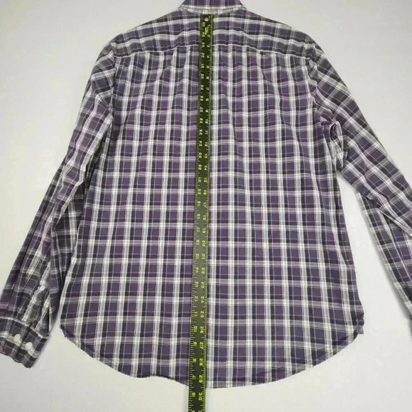 Eddie Bauer Mens Plaid Button Down Collar Shirt M Legend Wash Classic Fit Purple - Picture 13 of 15